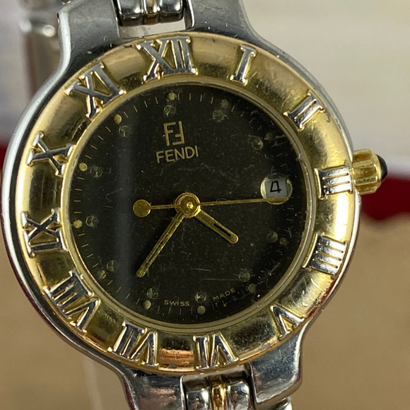 Vintage Fendi Stainless Steel Watch Roman Numerals
